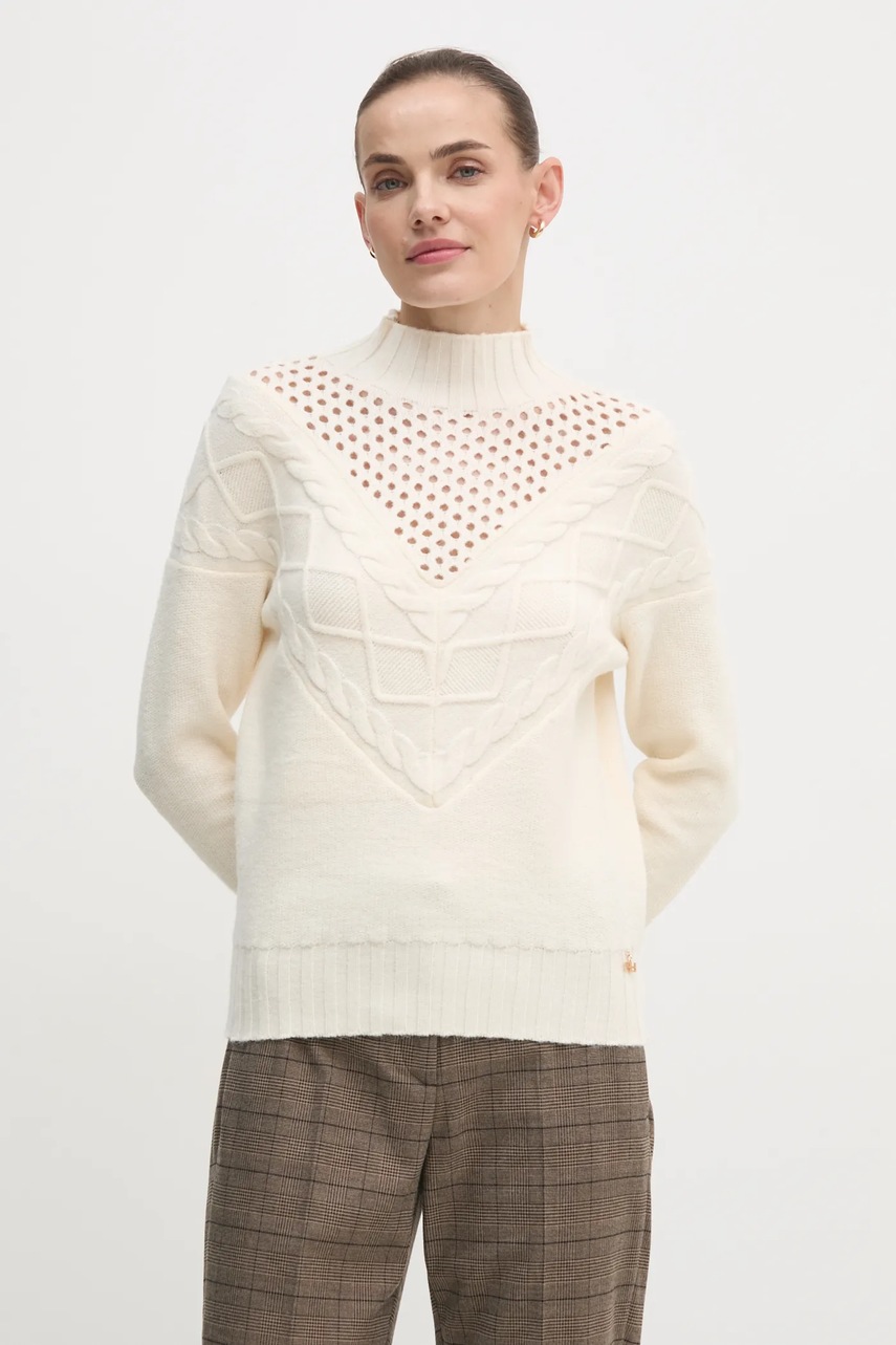 Πουλόβερ Artigli χρώμα: μπεζ, ACMA000109 φωτογραφία