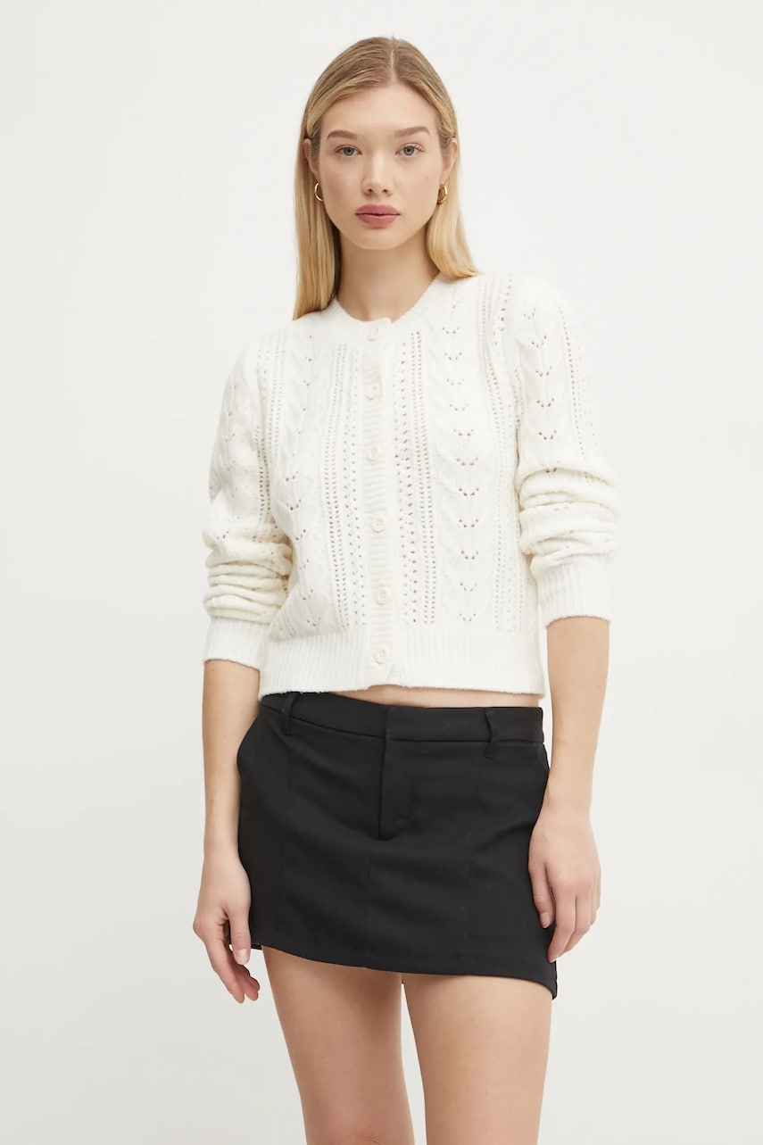 Hollister Co. cardigan femei, culoarea bej, călduros, KI350-4253 Hollister Co. cardigan femei, culoarea bej, călduros, KI350-4253