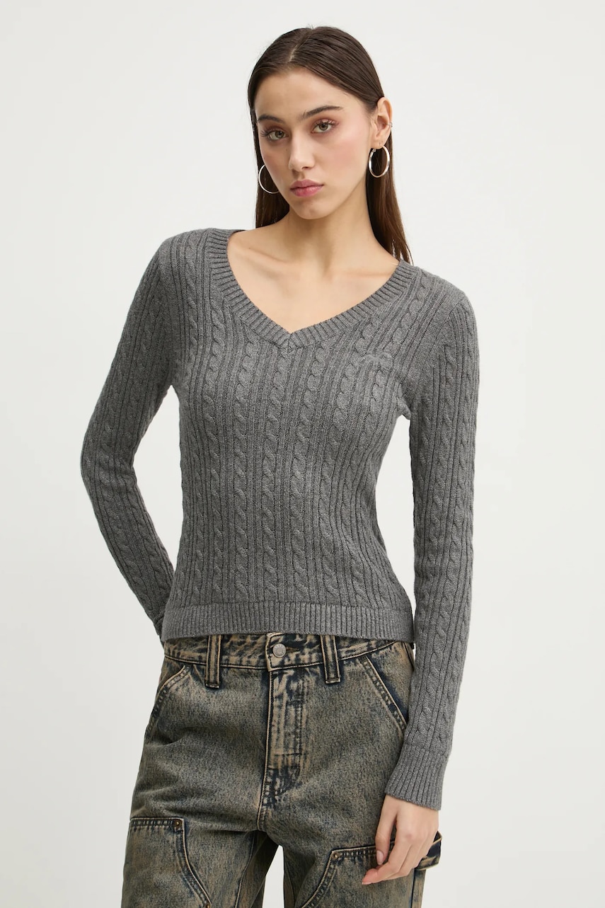 Hollister Co. pulover femei, culoarea gri, KI350-4261 Hollister Co. pulover femei, culoarea gri, KI350-4261