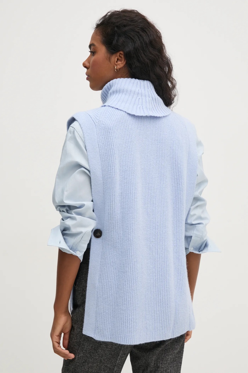 Γιλέκο από μείγμα μαλλιού Pedro del Hierro χρώμα: μπλε, 5508905 φωτογραφία