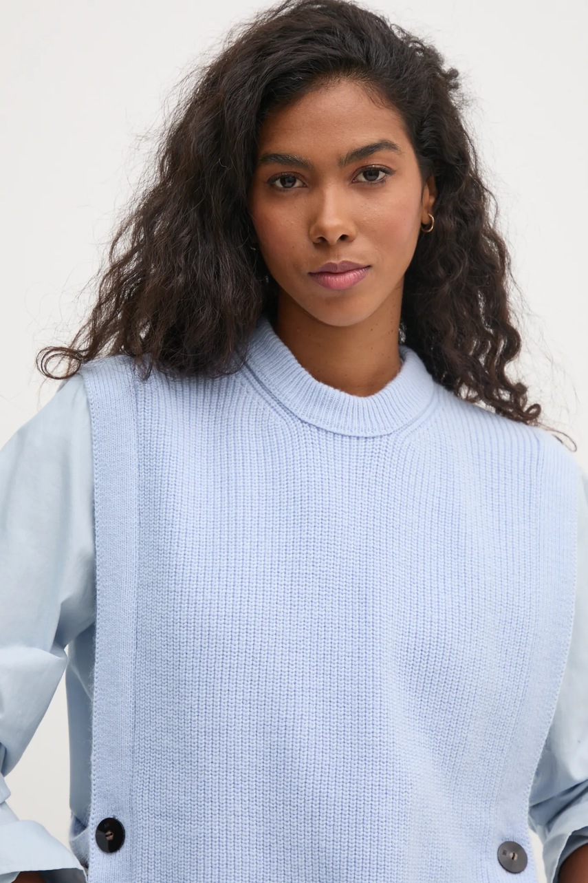 Γιλέκο από μείγμα μαλλιού Pedro del Hierro χρώμα: μπλε, 5508905 φωτογραφία