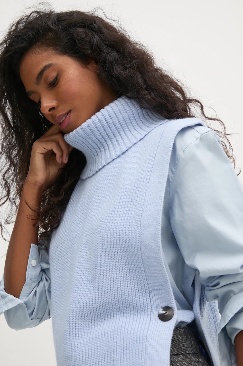 Γιλέκο από μείγμα μαλλιού Pedro del Hierro χρώμα: μπλε, 5508905 φωτογραφία