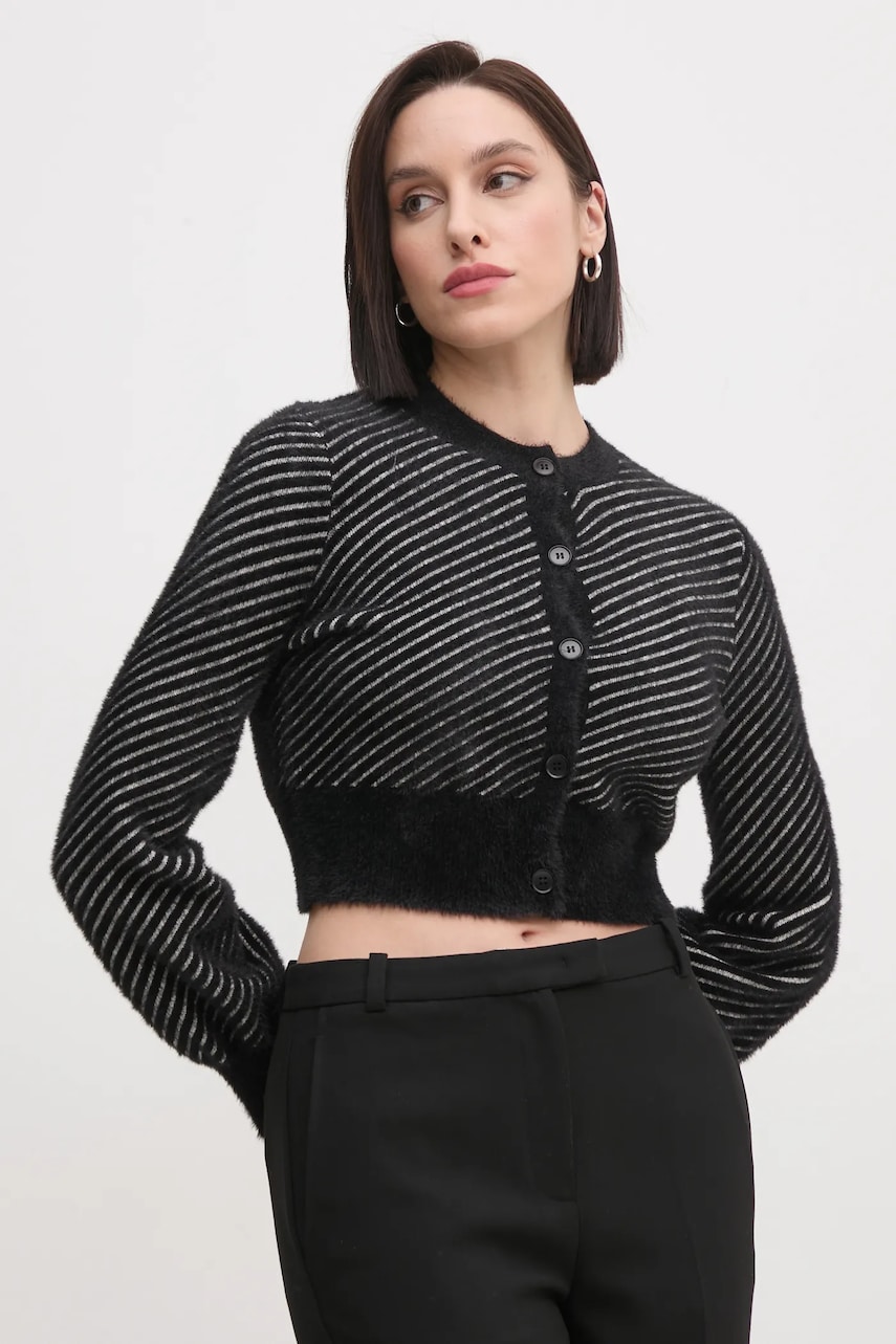 Sandro Ferrone cardigan femei, culoarea negru