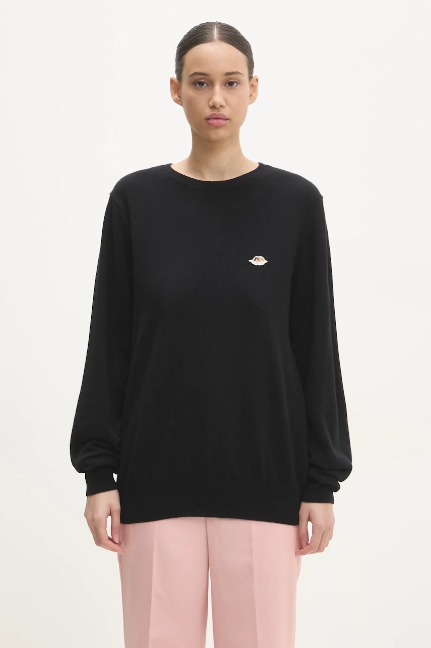 Fiorucci pulover de lana Angel femei, culoarea negru, W01FPKSW202KN03BK01 Fiorucci pulover de lana Angel femei, culoarea negru, W01FPKSW202KN03BK01