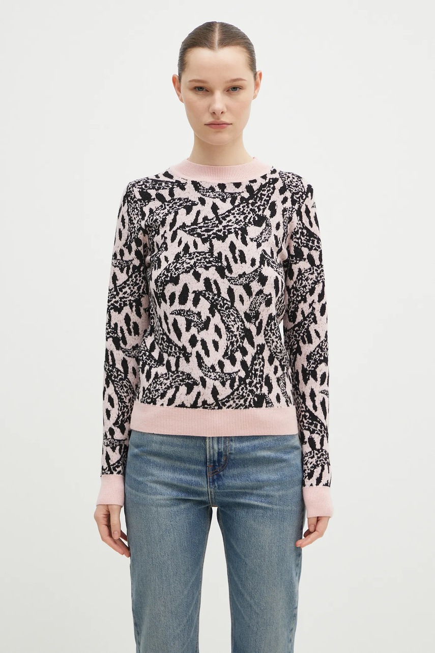 Fiorucci pulover din amestec de lana Pink Banimalier