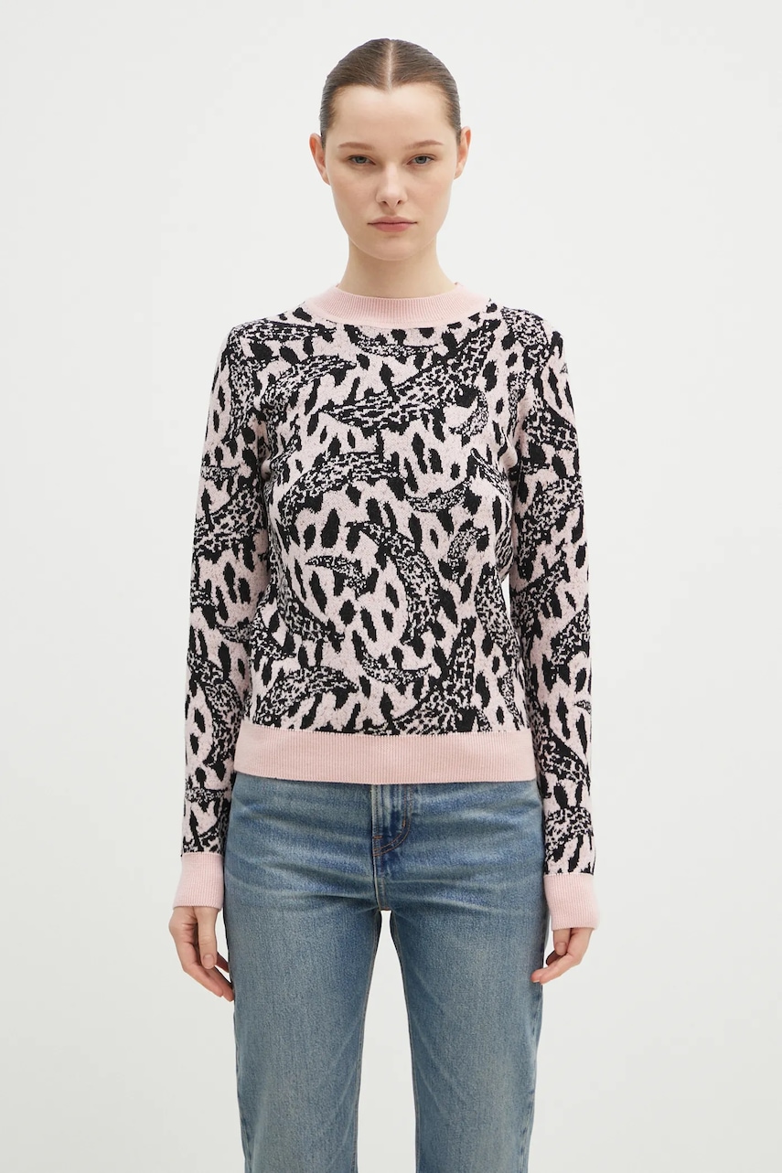 Fiorucci sweter z domieszką wełny Pink Banimalier
