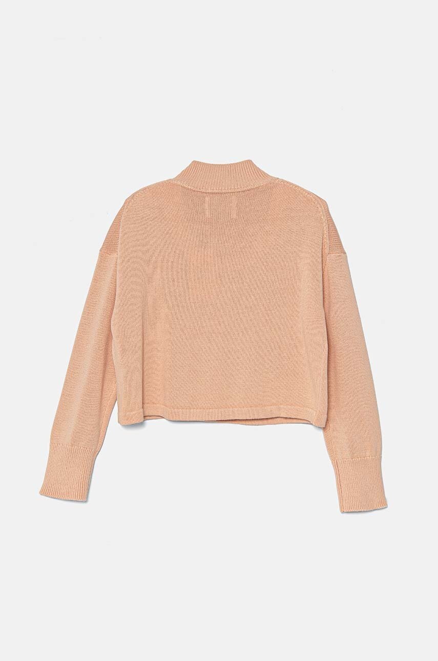 Детский хлопковый свитер Calvin Klein Jeans цвет розовый IG0IG02548