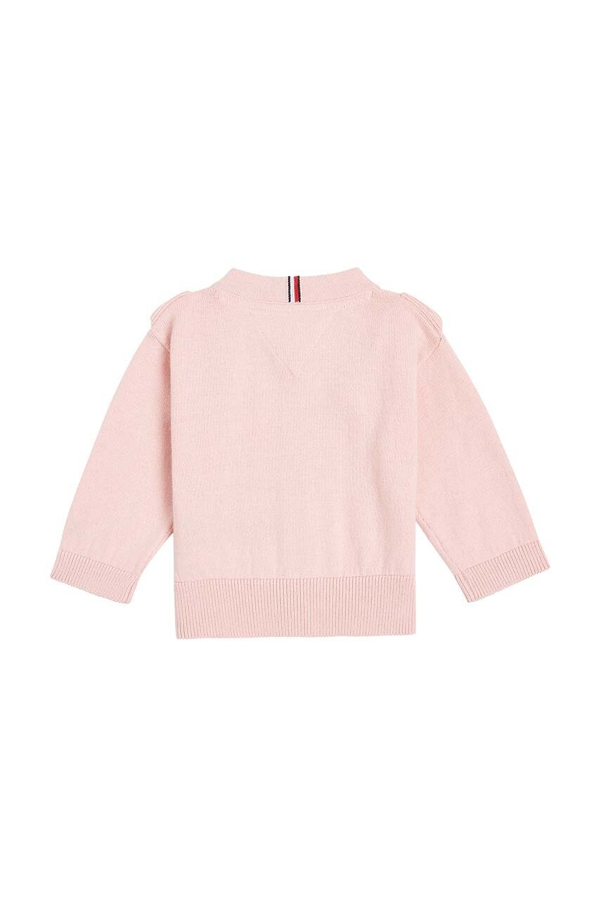 Детский хлопковый кардиган Tommy Hilfiger цвет розовый лёгкий KN0KN01847