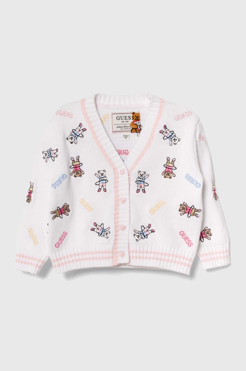 

Бебешка памучна жилетка Guess в бяло A4YR00 Z3CI0, Бял