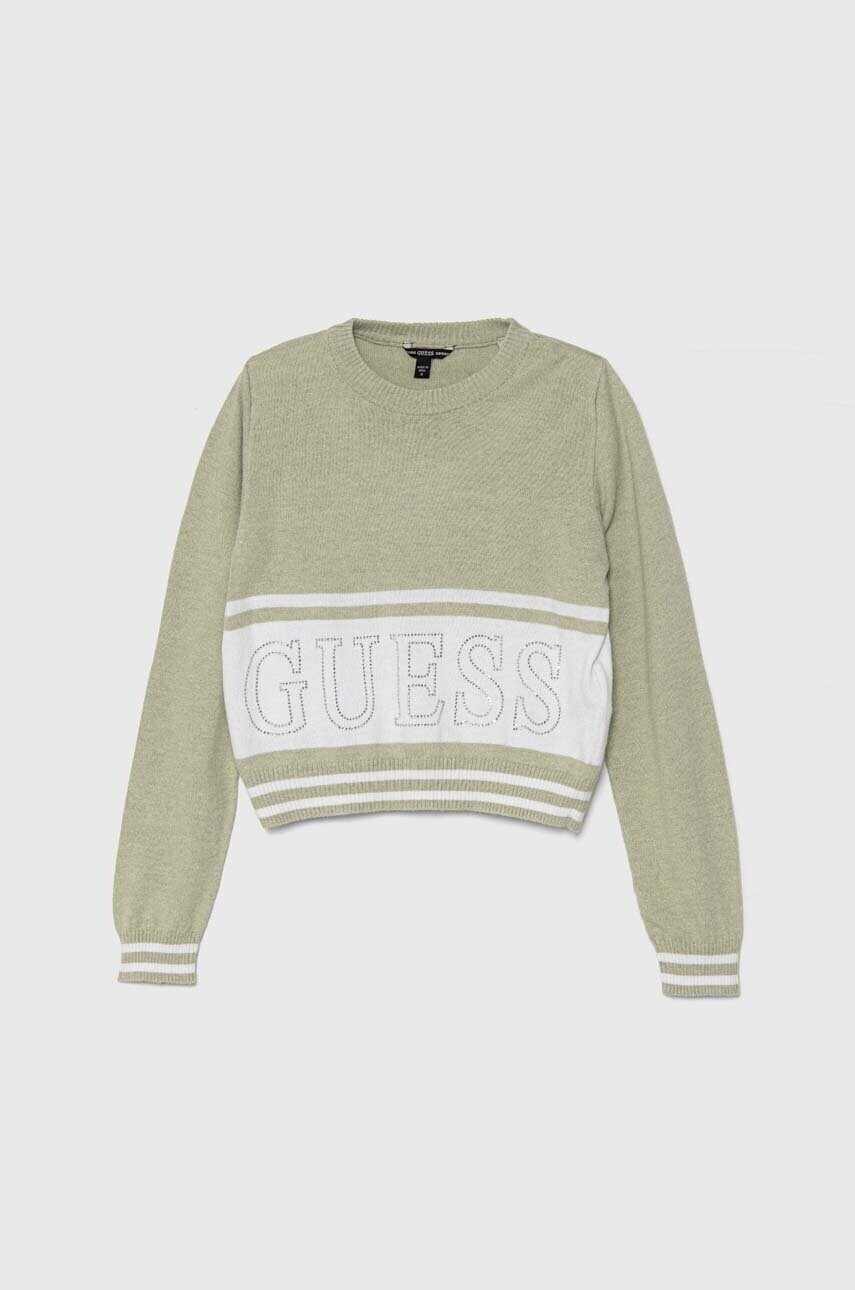 Levně Dětský svetr Guess zelená barva, lehký, J4YR01 Z3GW0