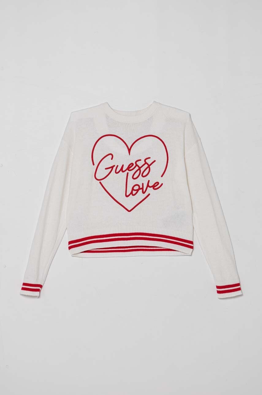 Двусторонний свитер с примесью шерсти Guess цвет белый лёгкий J4YR05 Z3FV0