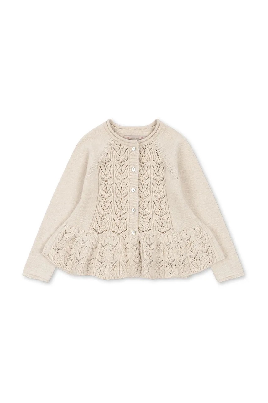 

Детска жилетка Konges Sløjd CABBY FRILL CARDIGAN в бежово KS101445, Бежов