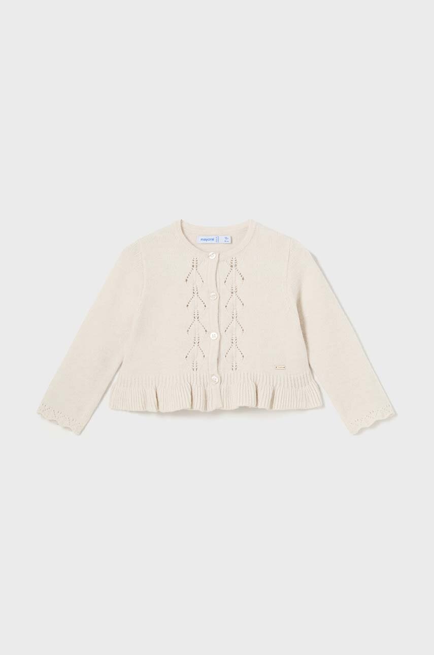 Mayoral cardigan bebe culoarea bej, light, 2326