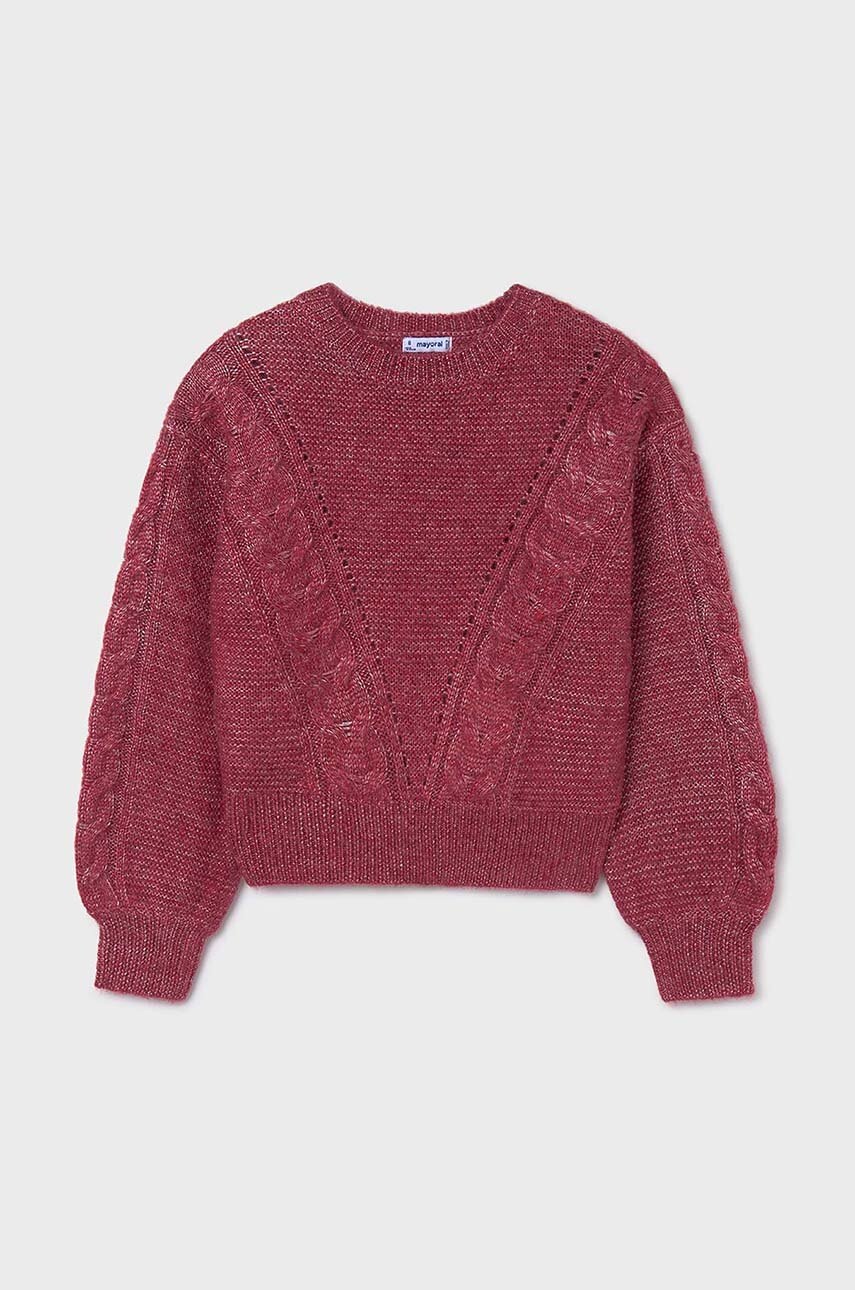 Дитячий светр з домішкою вовни Mayoral колір рожевий 7310