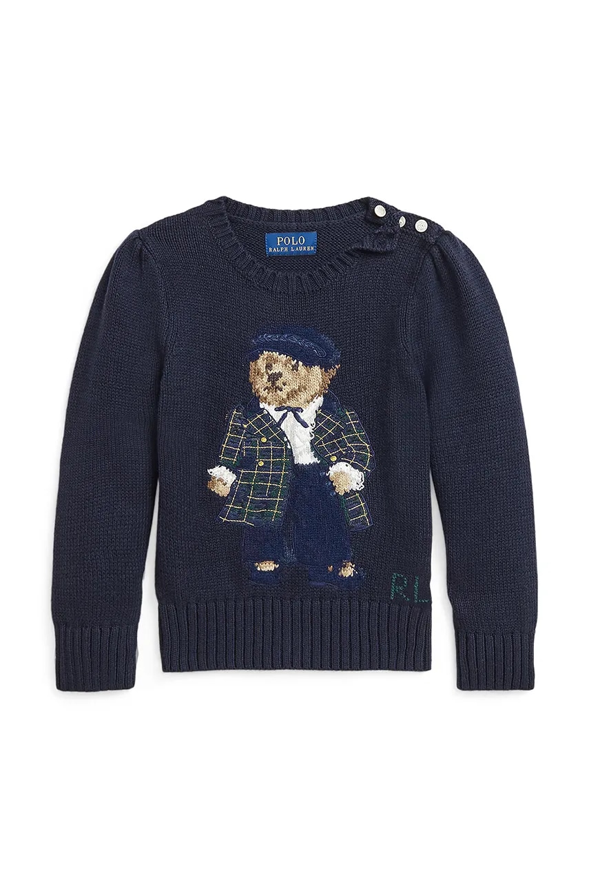 Детский хлопковый свитер Polo Ralph Lauren цвет синий тёплый 312951750001 Детский хлопковый свитер Polo Ralph Lauren цвет синий тёплый 312951750001