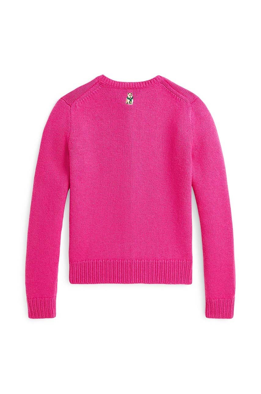 Дитячий вовняний кардиган Polo Ralph Lauren колір рожевий 313950809001