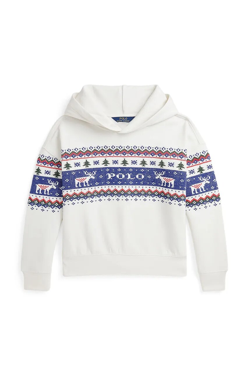 Levně Dětská mikina Polo Ralph Lauren bílá barva, s potiskem, 313952121001