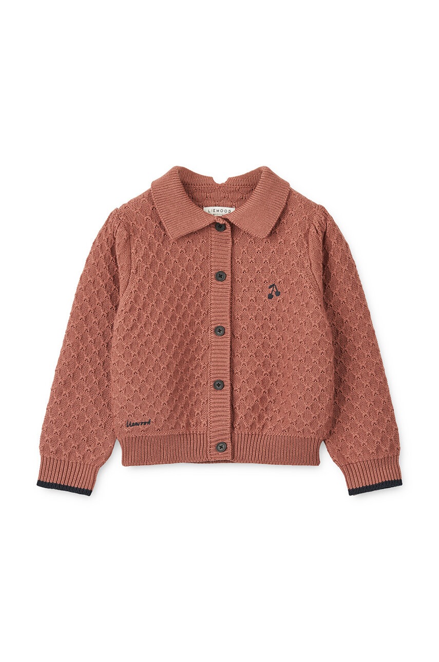 Дитячий вовняний кардиган Liewood Jane Knit Cardigan колір рожевий LW19163