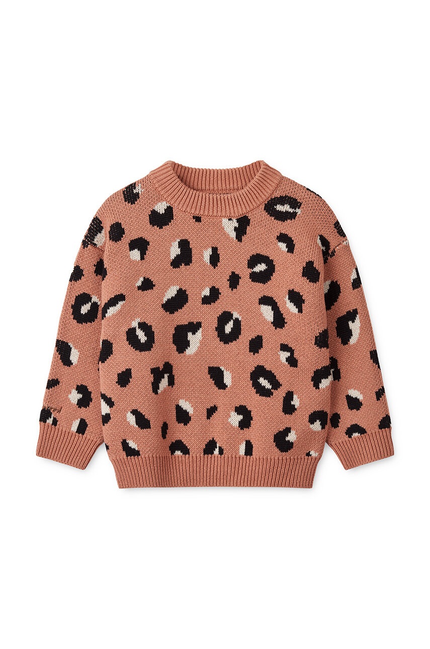 Детский шерстяной свитер Liewood Orlane Intarsia Knit Jumper цвет розовый LW19545