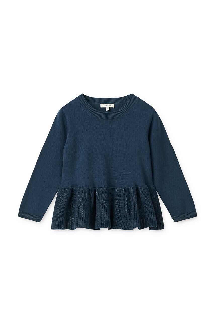 Детский свитер Liewood Esme Lurex Knit Jumper цвет синий LW19547