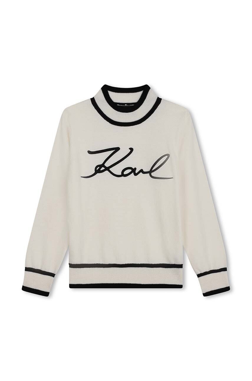 Детский свитер с примесью кашемира Karl Lagerfeld цвет бежевый Z30218 Детский свитер с примесью кашемира Karl Lagerfeld цвет бежевый Z30218