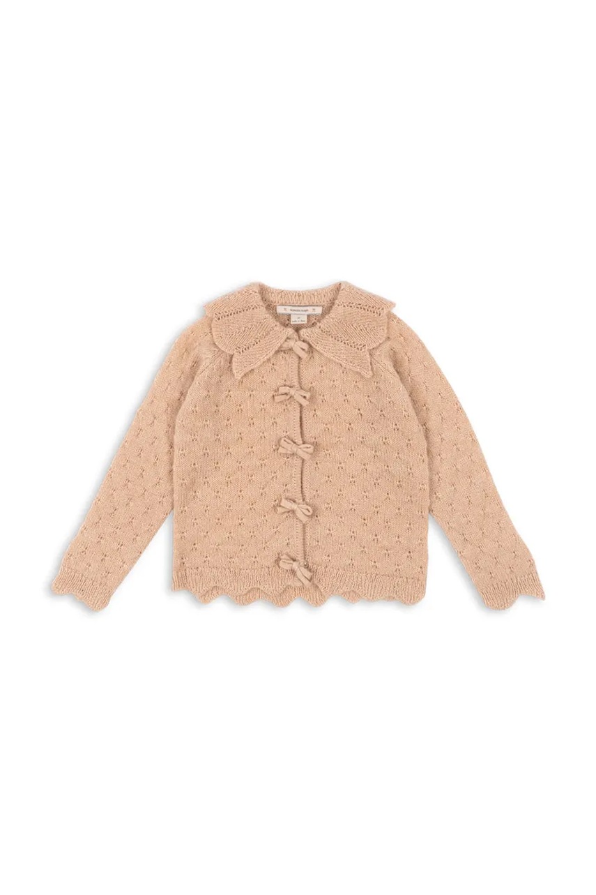 Дитячий вовняний кардиган Konges Sløjd SMILLA KNIT CARDIGAN колір помаранчевий легкий KS102108