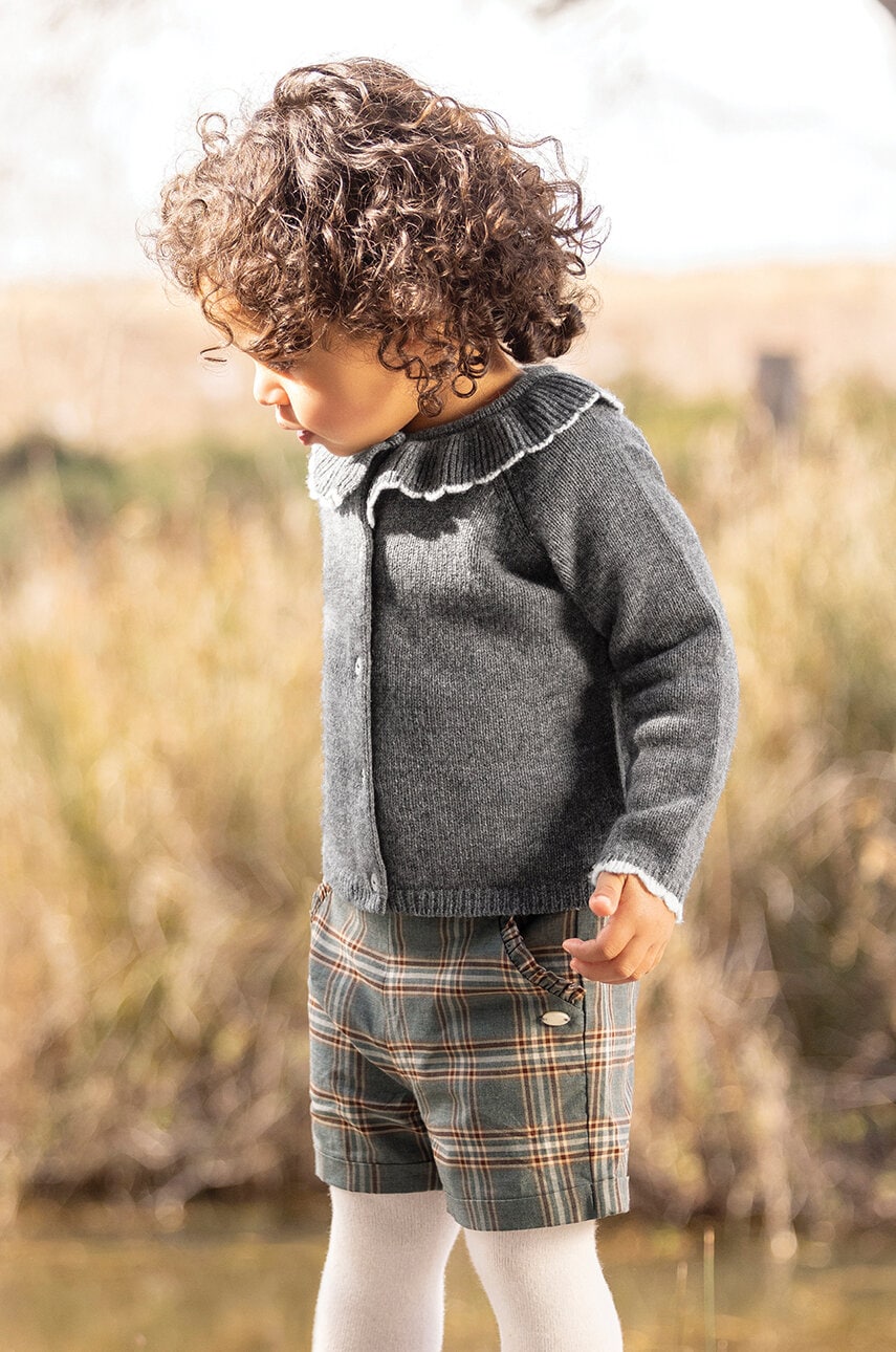 Tartine et Chocolat cardigan de lana pentru copii culoarea gri, light, TZ18001