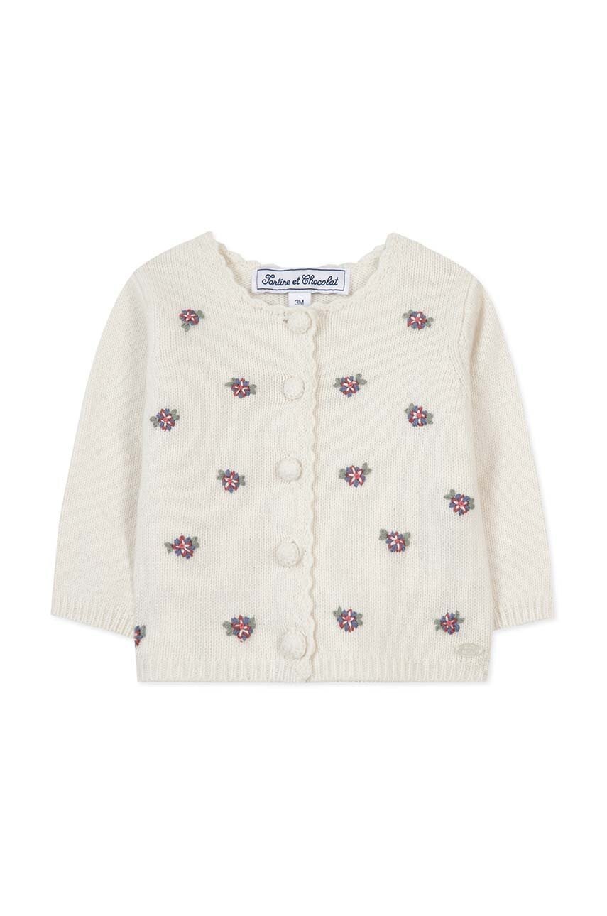 Кардиган для немовлят Tartine et Chocolat колір білий TZ18081 в Ужгороді Кардиган для немовлят Tartine et Chocolat колір білий TZ18081 в Ужгороді