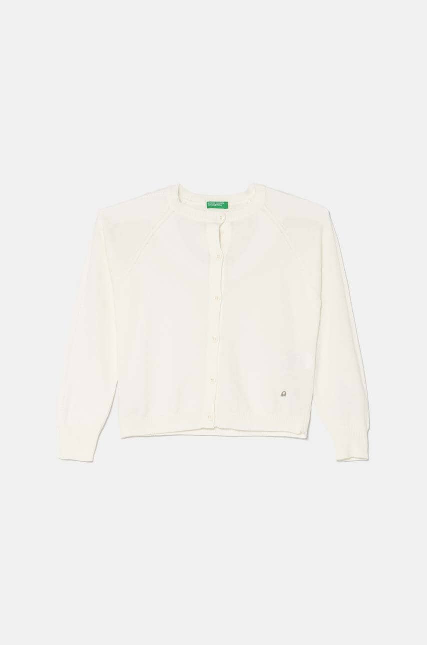 United Colors of Benetton cardigan din bumbac pentru copii culoarea bej, light, 1098C500O