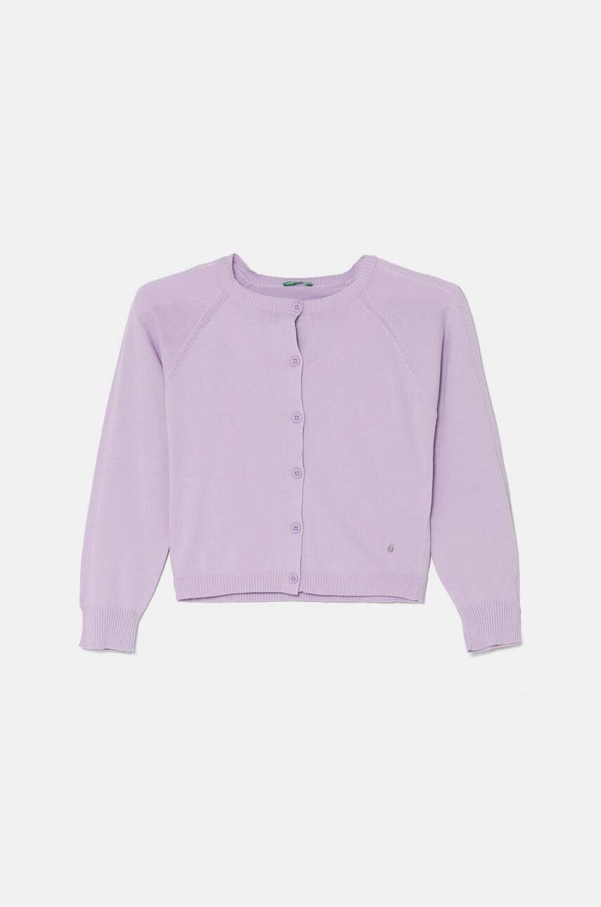United Colors of Benetton cardigan din bumbac pentru copii culoarea violet, light, 1098C500O