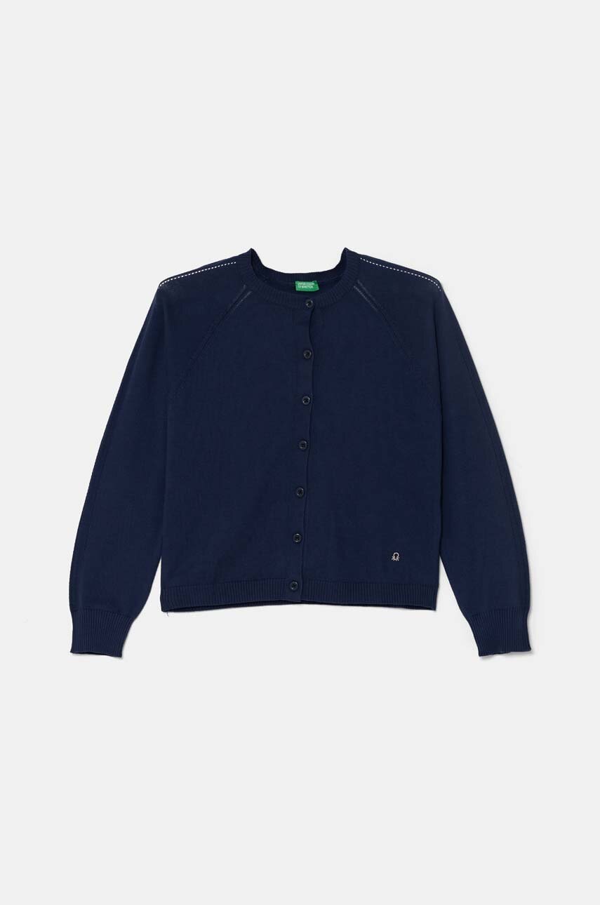 United Colors of Benetton cardigan din bumbac pentru copii culoarea albastru marin, light, 1098C500O