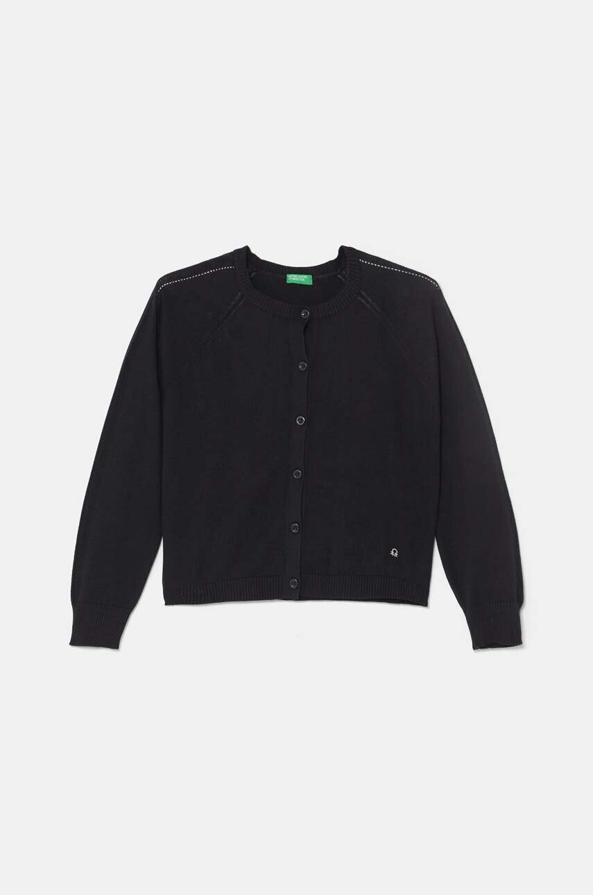 United Colors of Benetton cardigan din bumbac pentru copii culoarea negru, light, 1098C500O