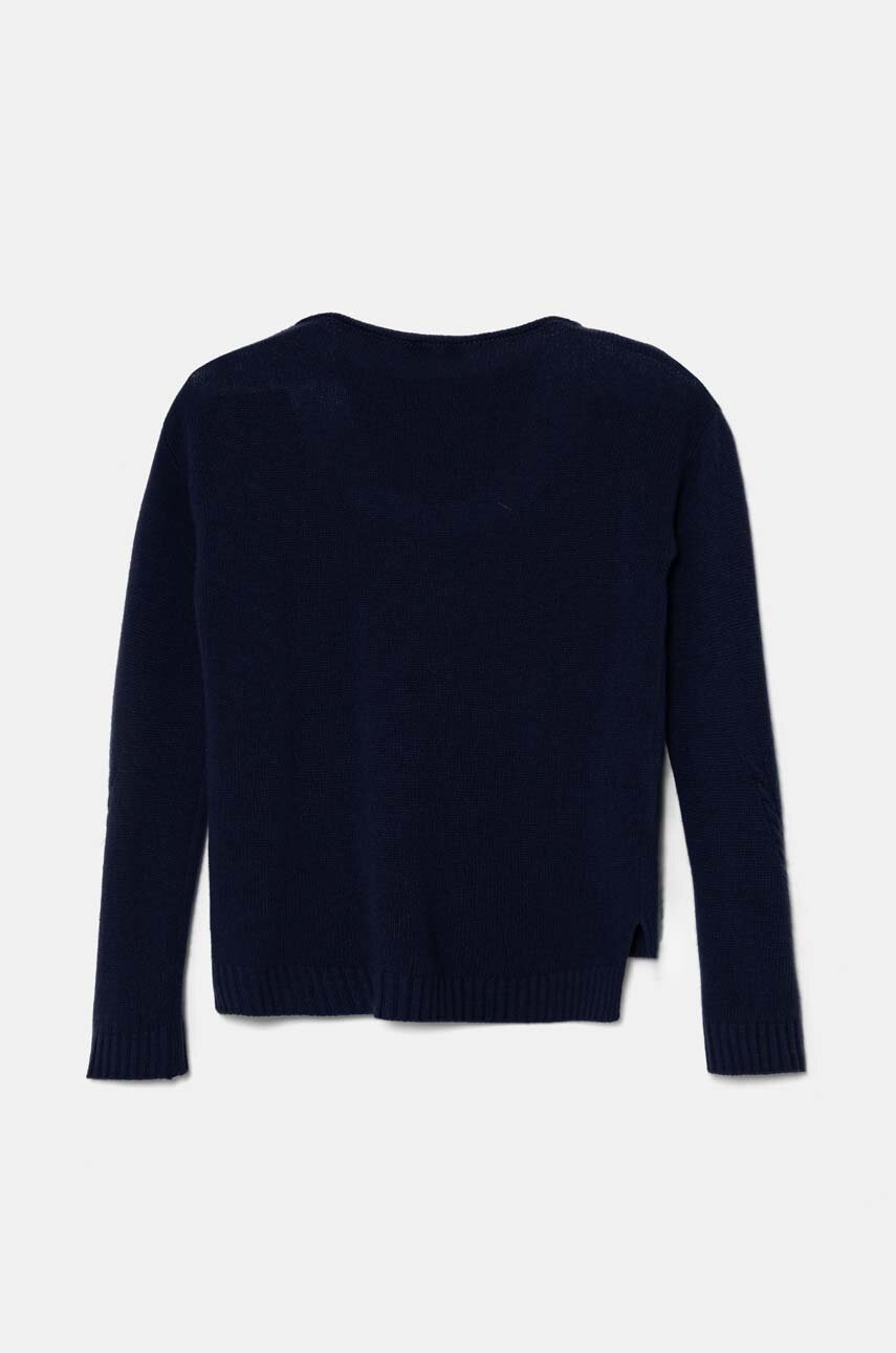 Вовняний дитячий светр United Colors of Benetton колір синій легкий 1244C106X