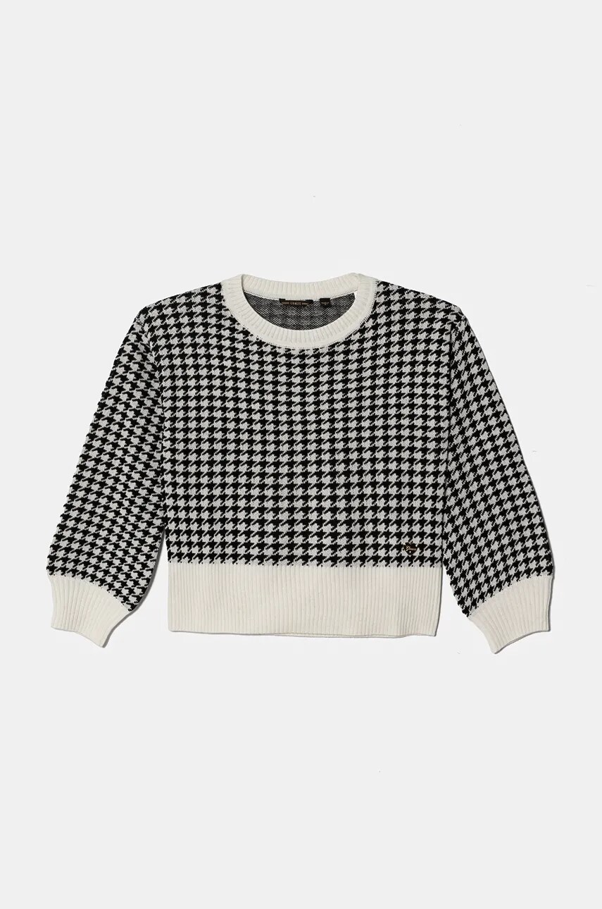 Levně Dětský svetr s příměsí vlny Guess bílá barva, J4BR04 Z3K10