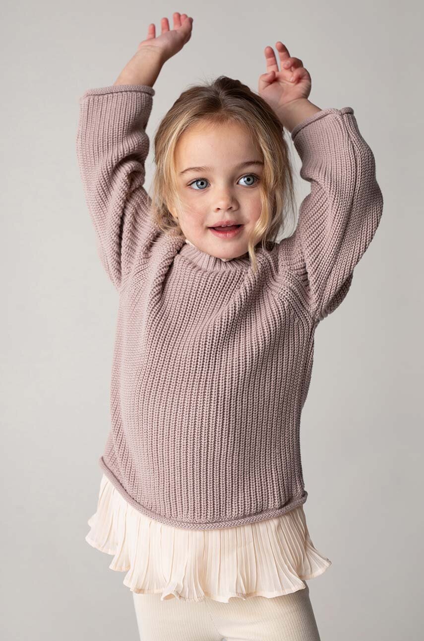 

Детски памучен пуловер Donsje Irene Sweater в розово 4089400, Розов