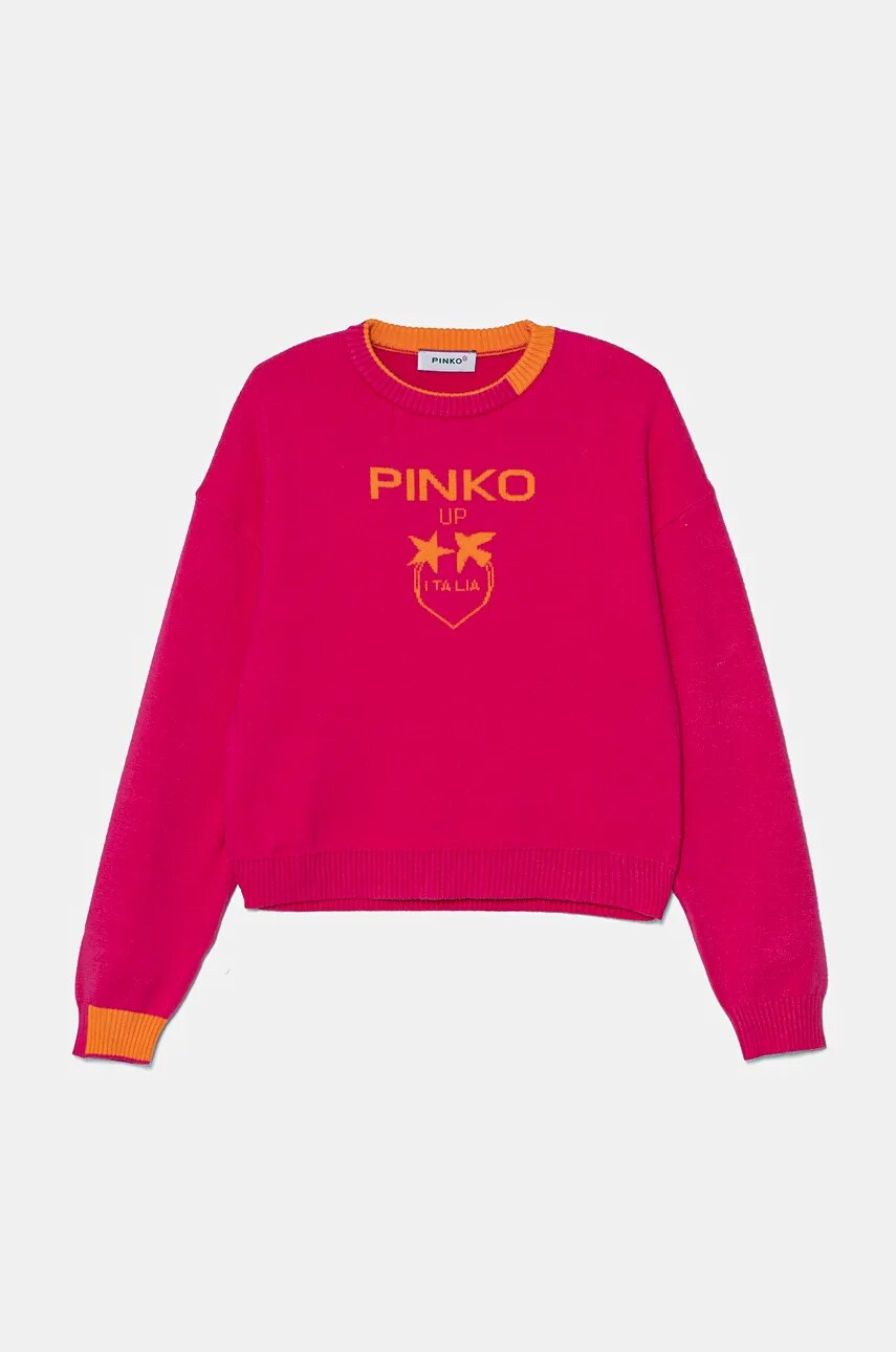 

Детски пуловер Pinko Up в розово от лека материя F4PIBGJP108, Розов