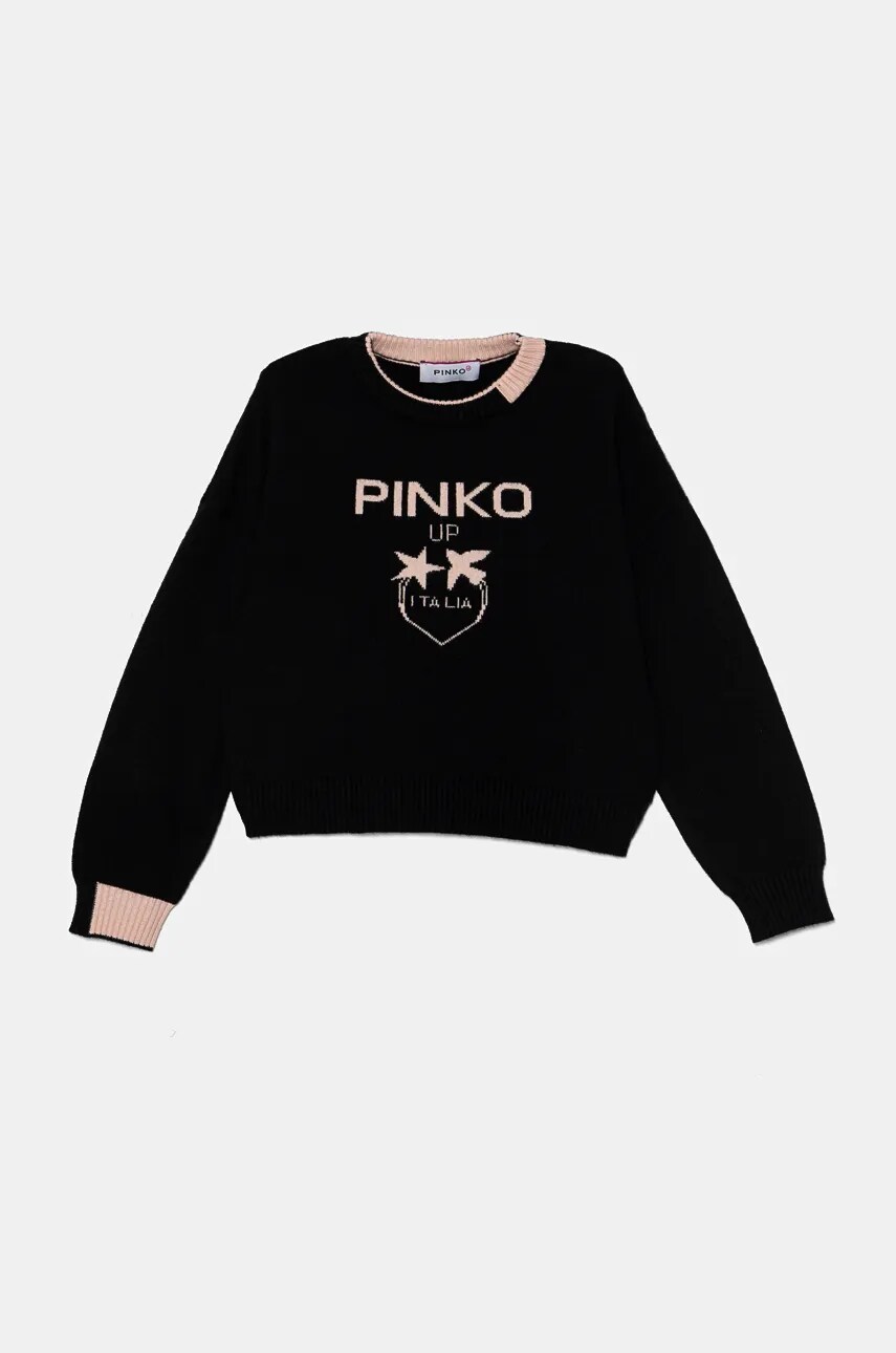 Levně Dětský svetr Pinko Up černá barva, lehký, F4PIBGJP108
