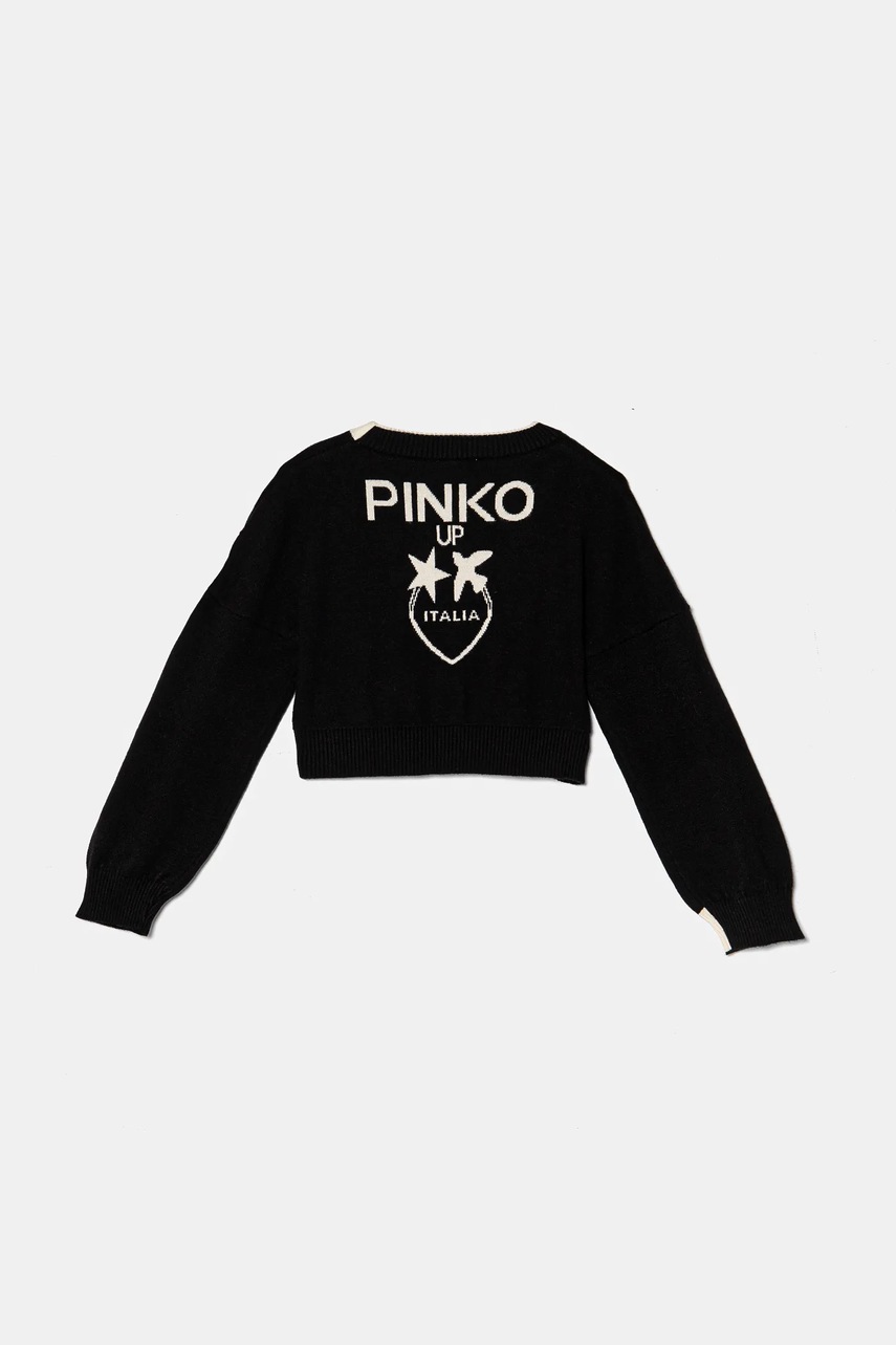 Дитячий кардиган Pinko Up колір чорний легкий F4PIJGCA086