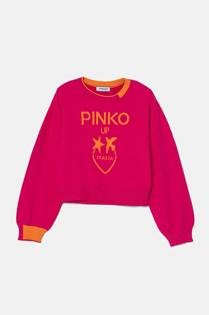 

Детски пуловер Pinko Up в розово от лека материя F4PIJGJP087, Розов