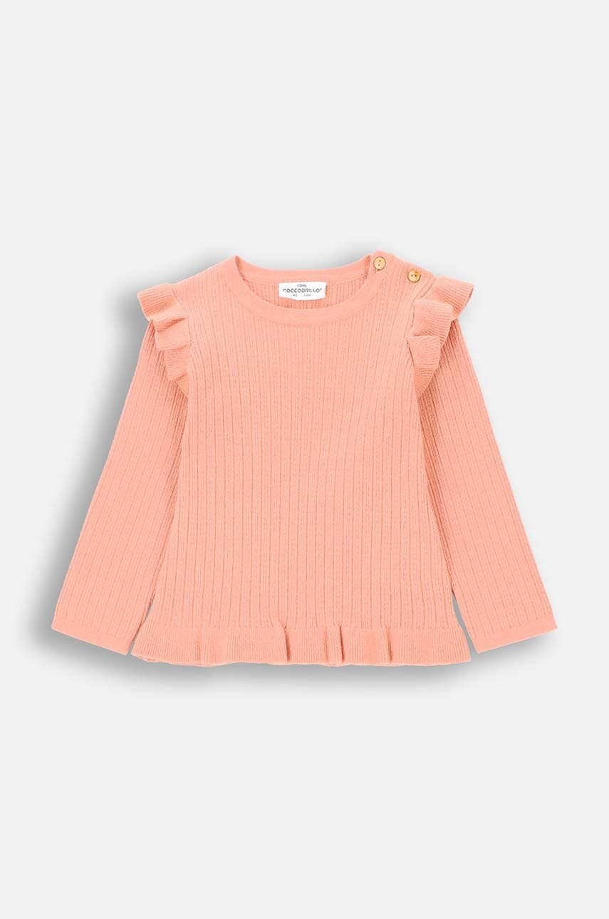 Coccodrillo pulover bebe culoarea portocaliu, light, PASTELOVE GIRL NEWBORN