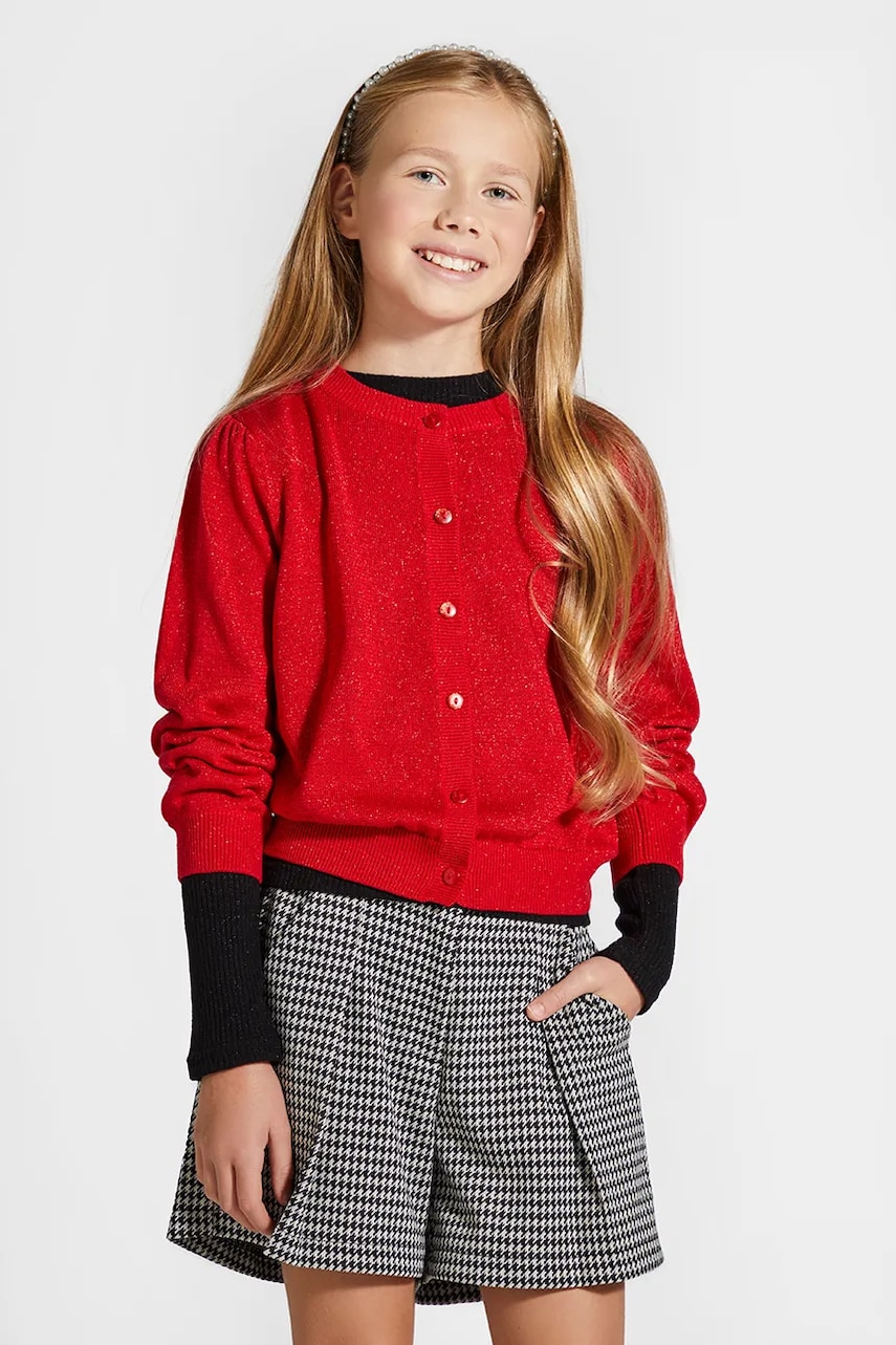 Coccodrillo cardigan copii culoarea rosu, light, ELEGANT JUNIOR GIRL Coccodrillo cardigan copii culoarea rosu, light, ELEGANT JUNIOR GIRL