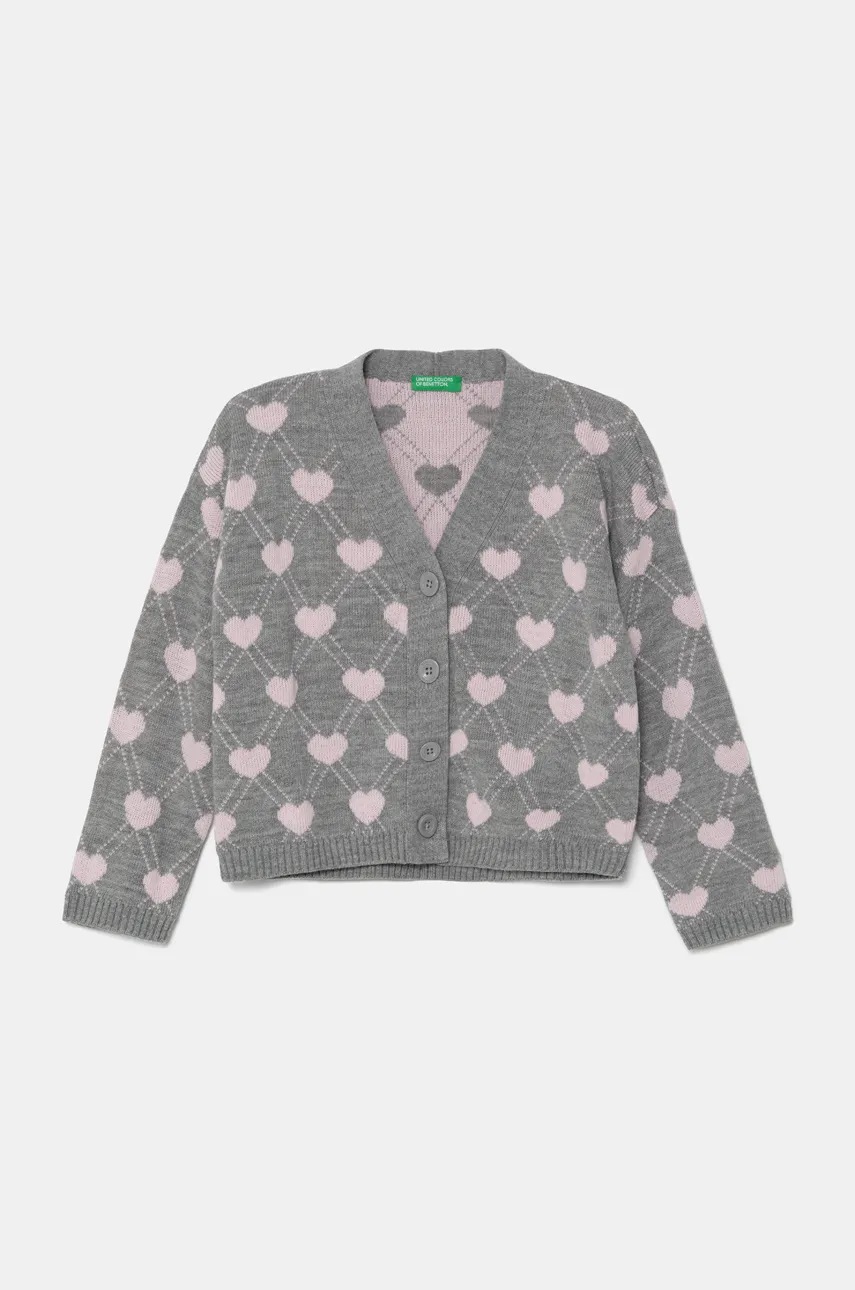 

Детска жилетка United Colors of Benetton в сиво от лека материя 1070Q601K, Сив