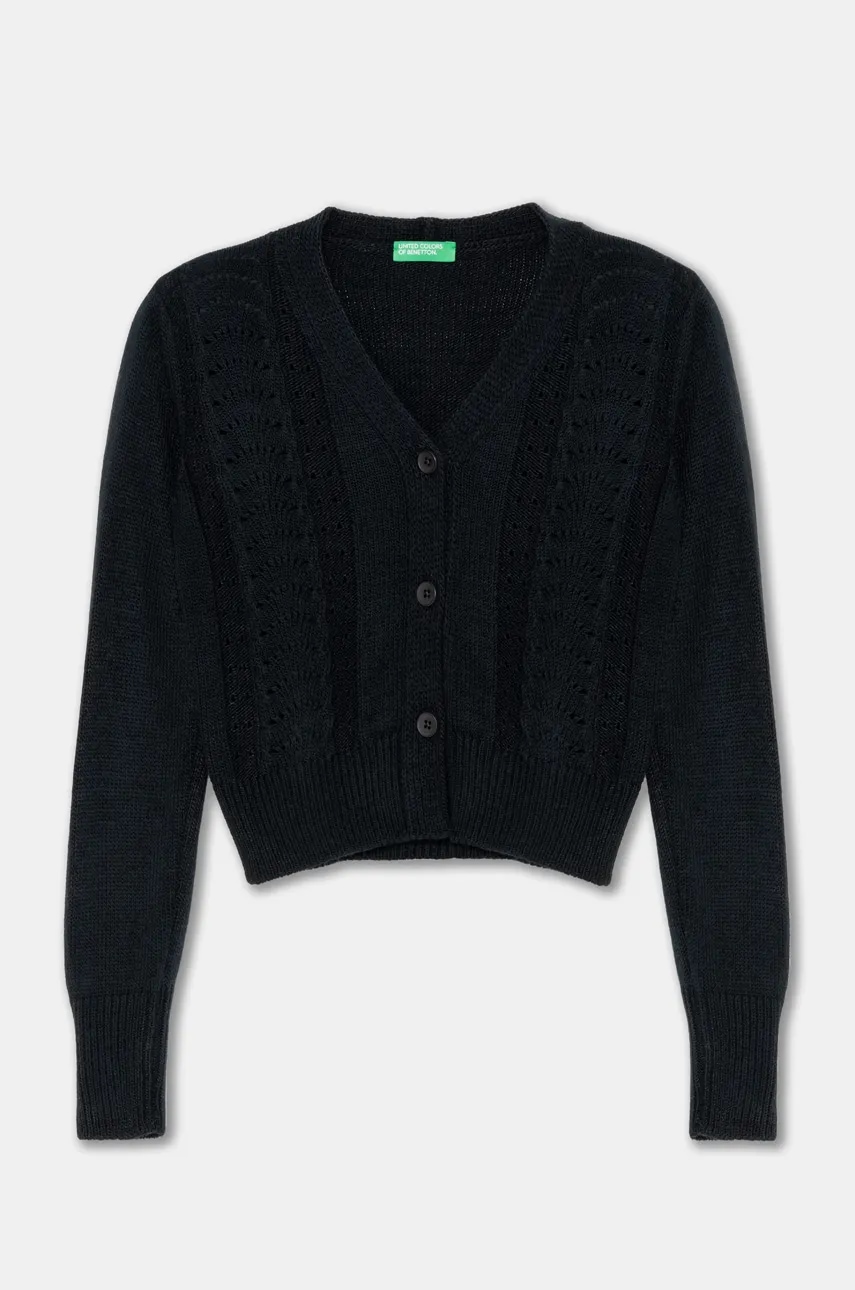 United Colors of Benetton pulover copii culoarea negru, light, 1370C601Q