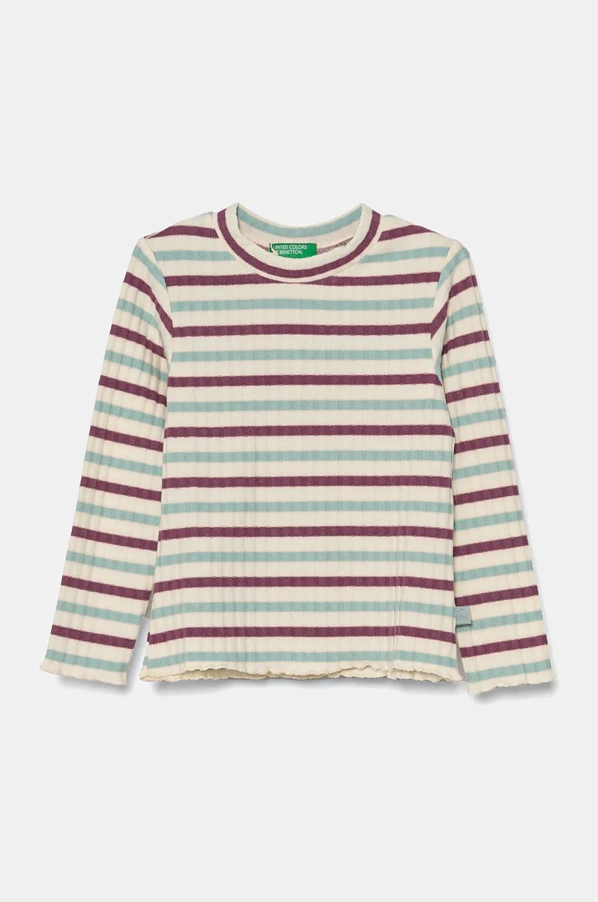 United Colors of Benetton longsleeve copii culoarea turcoaz, 3GDAG200X