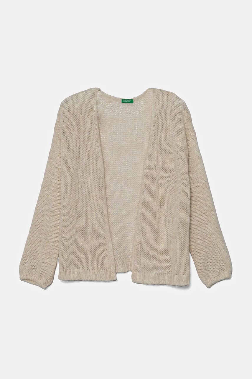 United Colors of Benetton cardigan din amestec de lana culoarea bej, 136QC601M