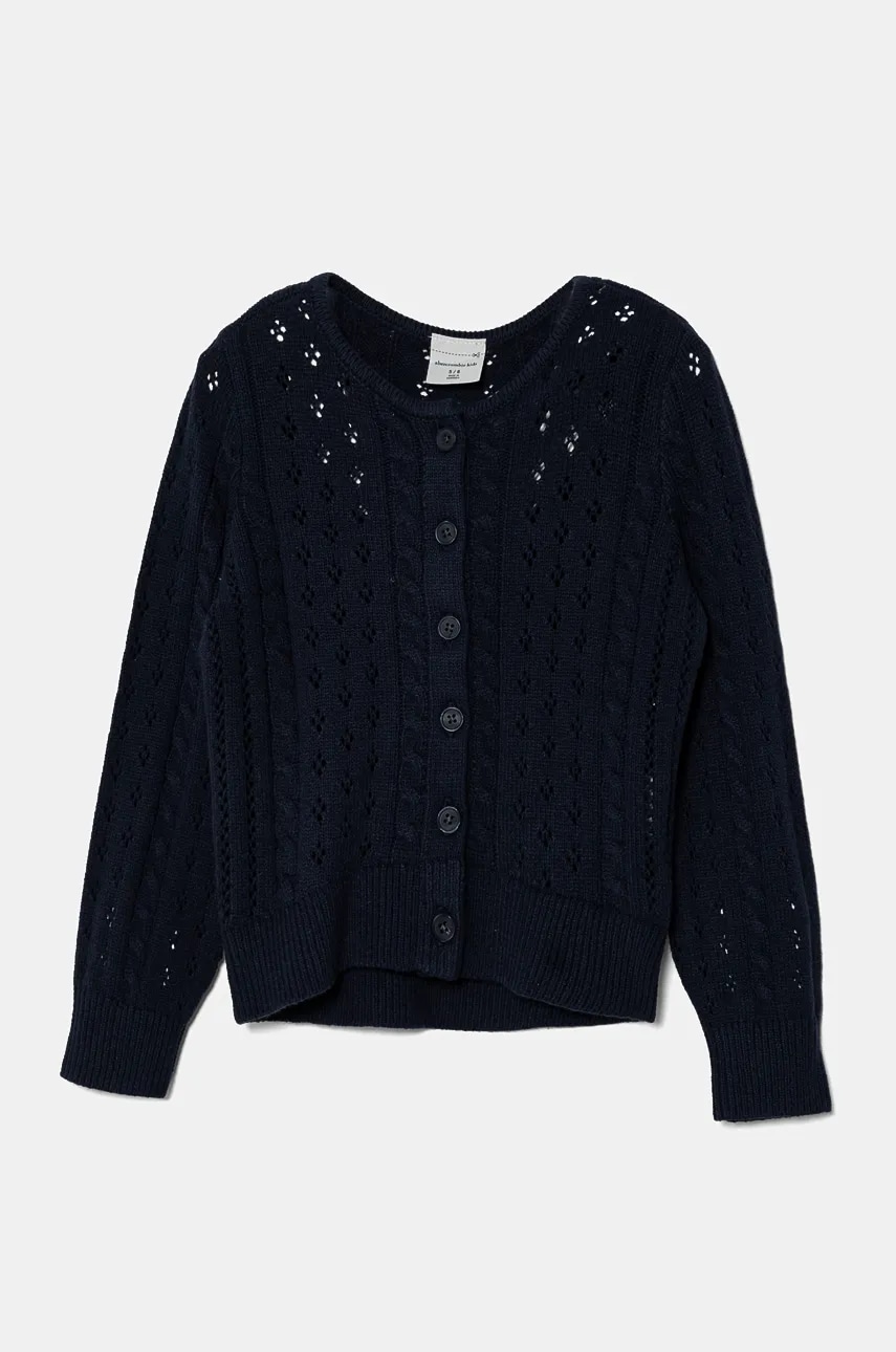 Abercrombie & Fitch cardigan copii culoarea albastru marin, light