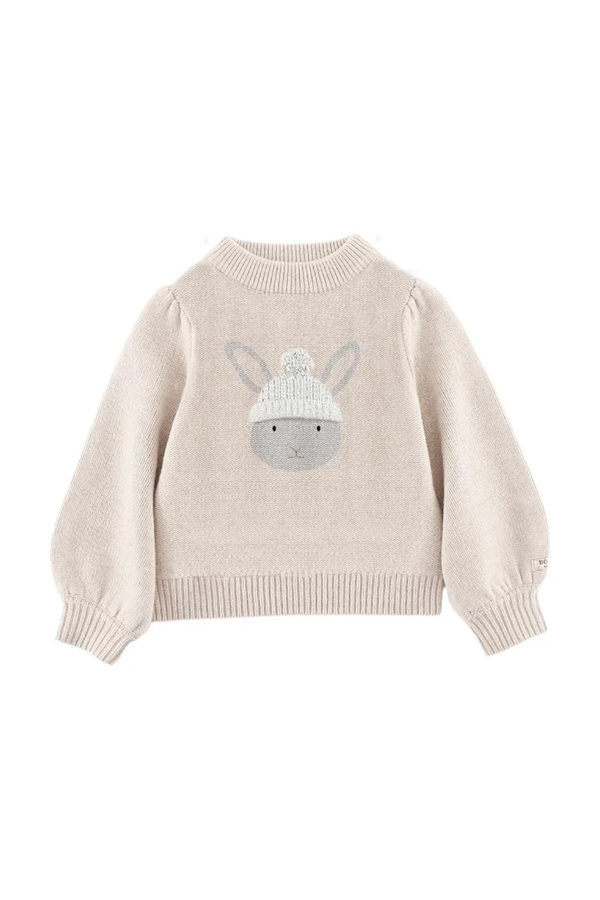 Вовняний дитячий светр Donsje Denna Merino Wool Sweater Bunny колір бежевий 4090701