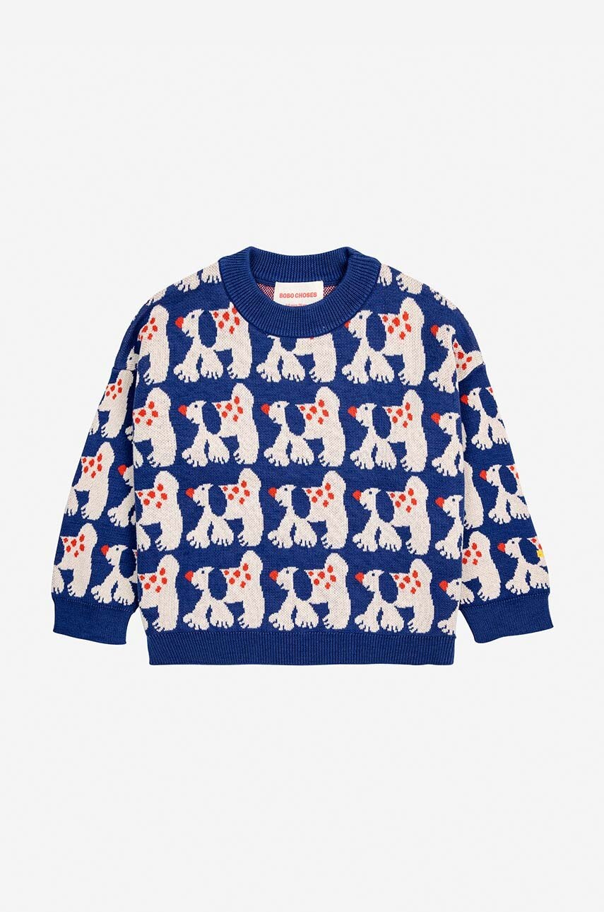 Дитячий бавовняний светр Bobo Choses Fairy Dog колір синій 224AC114