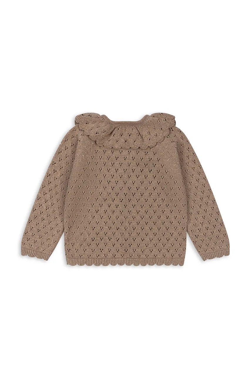 Детский кардиган Konges Sløjd HOLIDAY KNIT CARDIGAN цвет коричневый лёгкий KS101994