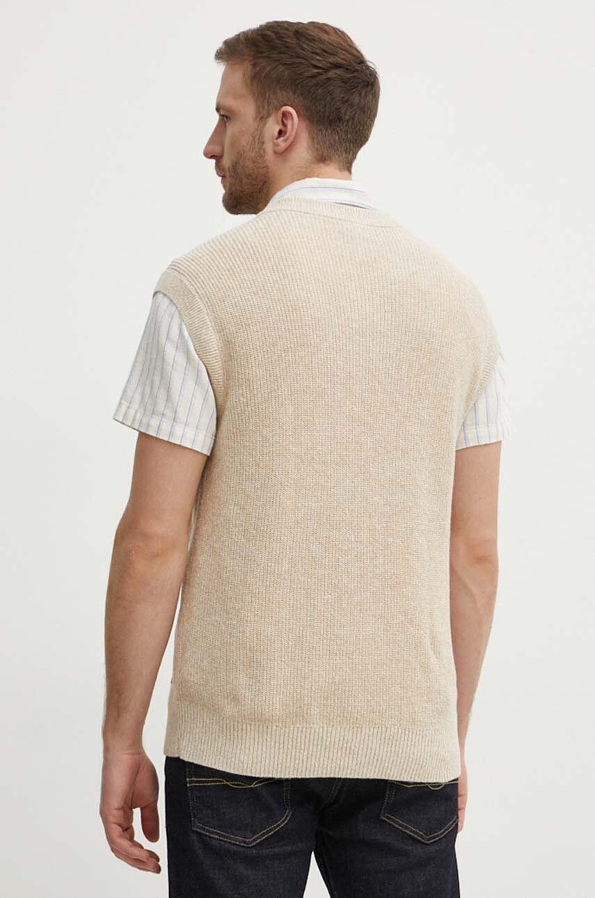 Лляний жилет Calvin Klein колір бежевий  K10K113494 